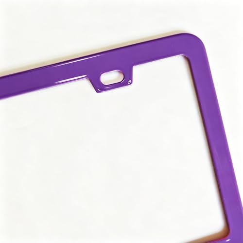 Image of 2 Packs License Plate Frame Aluminum Metal Licence Plate Holder for Car Universal Fit for Men Women (Purple)