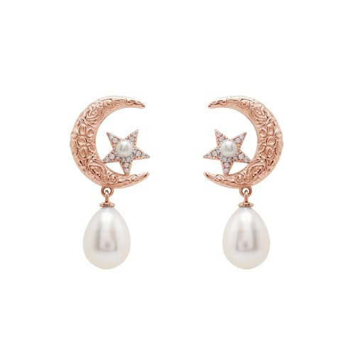Boucles d'oreilles perles ovales argent 925 rose pour femme