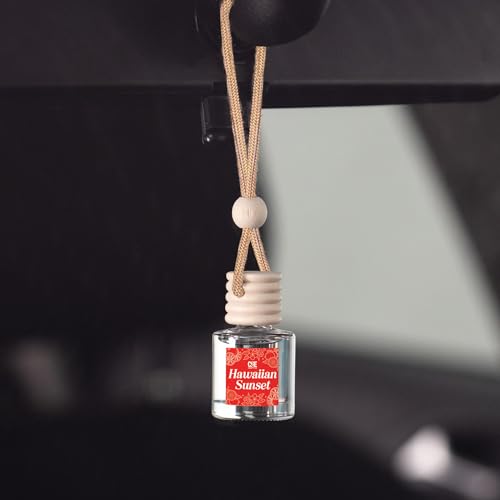 Image of CANDECraftCo Car Air Hanging Fragrance Oil, Car Auto Freshener for Essential Oils, Scents Fragrance Aromatherapy Automobile Diffuser, Long Lasting (Hawaiian Sunset)
