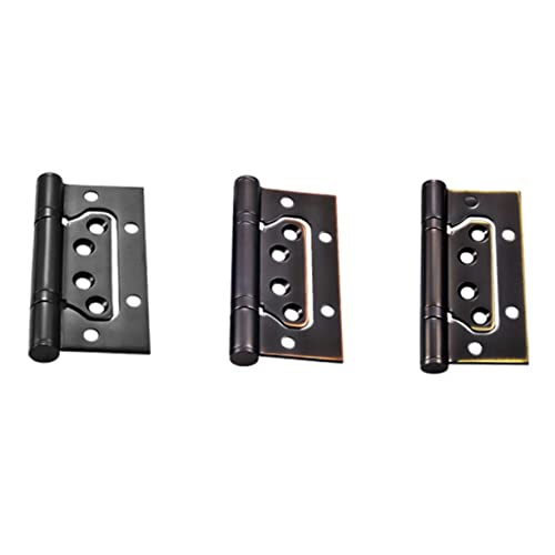 Hohopeti Sturdy Spring Hinge Flush Mounting Stainless Steel Door Hinges for Kitchen Cabinets Black Finish