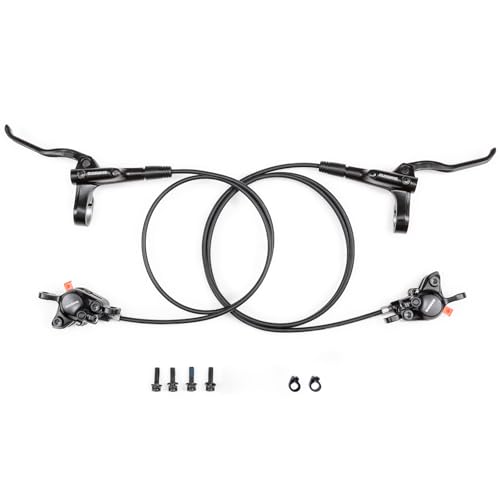 Meteorolite MT200 MTB Hydraulic Brakes Left Front 850mm Right Rear 1550mm Mountain Bike Hydraulic Brakes Aluminum Alloy Levers with Calipers Bike Disc Brakes