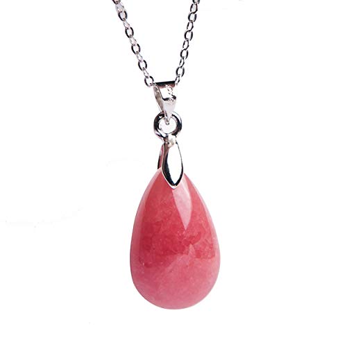 Collier rhodochrosite goutte d'eau à porter au quotidien ou en soirée