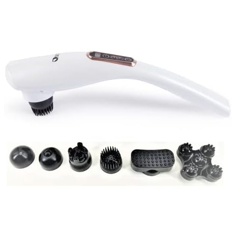 EGO® Masajeador corporal inalámbrico Shiatsu y percusión con 6 cabezales intercambiables Cover