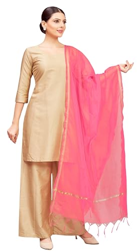 Image of Studio Shringaar Women's Chanderi Silk Blend Handloom Dupatta (32 inch X 2.35 Meters)