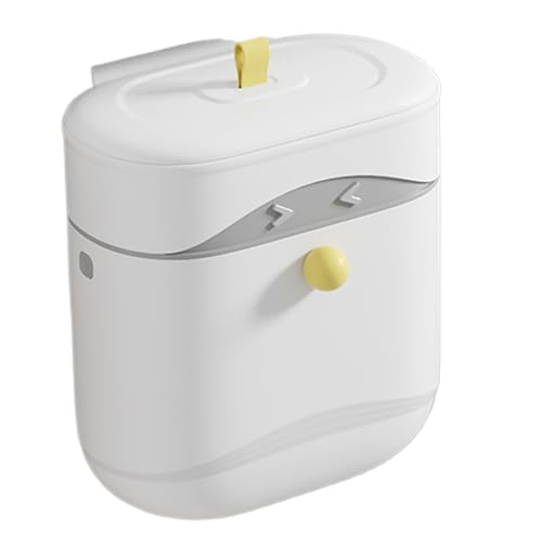 Genérico Papelera de baño pequeña: sellada de 2,5 galones, tapa hermética segura, estilo minimalista moderno, construcción portátil | Encimera Bote de basura RV Dormitorio Dormitorio Porche Pati