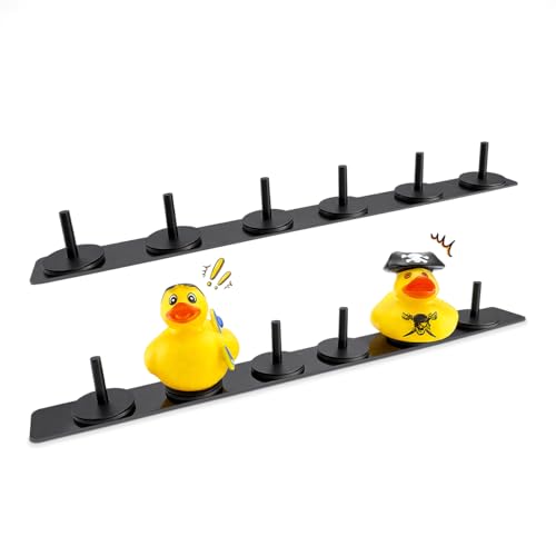 Duck Holders Magnetic Duck Plugs for Jeep Dashboard Holds up to 12 Ducks Display Adjustable Mount Black (Does Not Include Rubber Ducks)