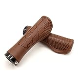 FamGift 自転車グリップ ゴム製 滑り止め 柔らかい 耐久性衝撃吸収 耐震 取付簡単 左右セット 1ペア 人間工学ハンドルグリップ 握りやすい 内径22mm クロスバイク スポーツバイク マウンテンバイクに適用(ダークブラウン)