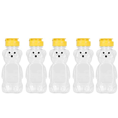 TTAO 5Pcs Kids Squeezable Bear Drinking Bottle Cute Teddy Bear Shape Milk Tea Juice Jug Water Cup Containers Yellow One Size