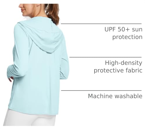 Image of baleaf Women's Sun Protection Jacket Hoodie Clothing Lightweight Long Sleeve Sun Cover Up Shirt