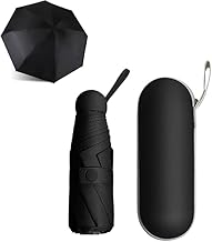 BIYALI BYALI Folding Travel Umbrella – 6 Ribs Mini Folding Umbrella with Capsule Case – Portable UV Protection Umbrella with Ergonomic Handle –Windproof Small Compact Umbrellas For Men & Women