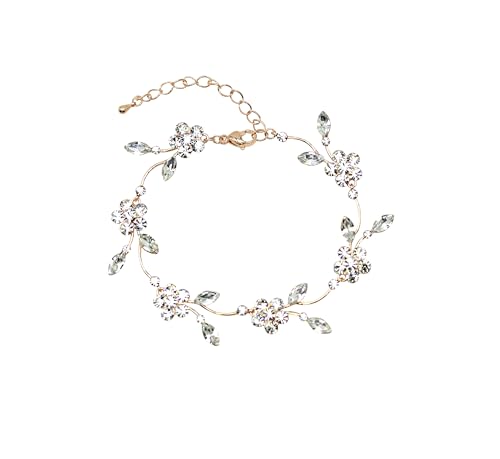 Image of Faship Gorgeous Rhinestone Crystal Floral Necklace Earrings Set