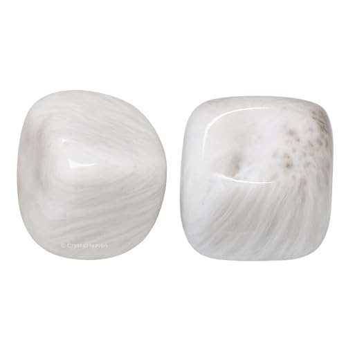 Image of Certified Scolecite Crystal Healing Tumbled Stone, Natural Polished Crystals for DIY Crafts, Manifestation, Meditation, Pooja Feng Shui and Reiki Healing (30 Grams)