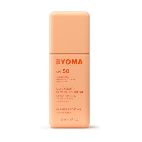 BYOMA SPF 50 Face Fluid - Ultra-Lightweight Facial Sunscreen for All Skin Tones - Luminous Glow