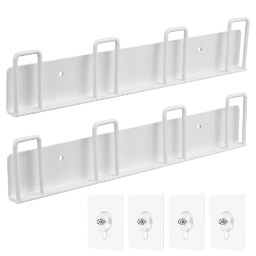 2 Pcs Soporte Tazas Cafe, Ganchos Soporte para Tazas de Café Montado en Pared, Colgador Tazas con 4 Ganchos para Tazas, Portavasos Invertidos para Cocina Cafetería Oficina Tazas Organizador (Blanco)