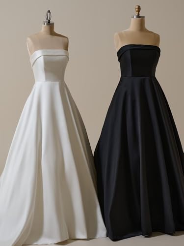 2025 Wedding Dresses for Bride Satin A Line Bridal Gown Formal Party Evening Maxi Gown4