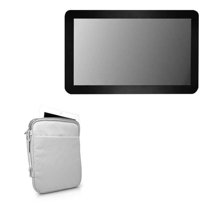 BoxWave Case Compatible with TEAMSable Integrated Customer Display Non-Touch (10.1 in) - Quilted Carrying Bag, Soft Synthetic Leather Cover w/Diamond Design - Cool Grey