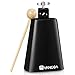 Vangoa 8 inch Metal Steel Cow Bell Noise Maker Cowbell Percussion Instrument with Handle Stick for Drumset Wedding Football Cheering Games