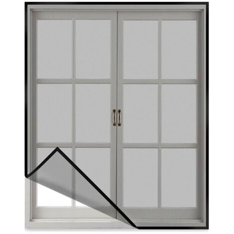 ARKA Fiberglass Pre-Stitched Mosquito Net for Windows | Airson Fiber Mesh with Adhesive Hook TapeISHI, Width 2.5 cm (Color-Grey, 114×114 cm)