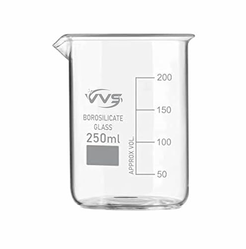 Image of VVS Borosilicate Glass Beaker 250ml pack of 5 of For School College, Lab Laboratry and professional use