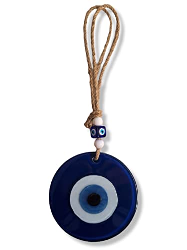 MYSTIC JEWELS - Adorno Ojo Turco Redondo con Jude para Decoración de Pared, Evitar Mal de Ojos de tu casa, Amuleto Buene Suerte, Good Luck Ornament (Azul)