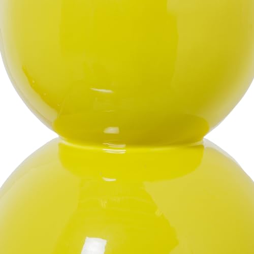 Vase en métal émaillé jaune incassable vase table 15cm