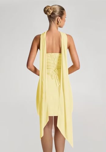 Loyeloy Short Homecoming Dresses for Teens with Scarf 2025 Strapless Prom Dress Chiffon Mini Cocktail Dress3