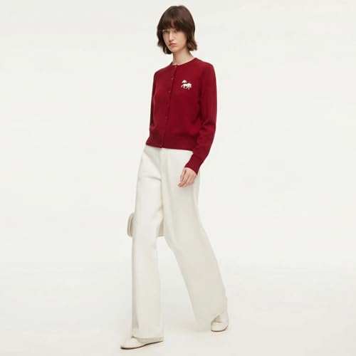 Image of GOELIA Women Wool Blend Lightweight Cardigan Sweaters 2026 Spring Business Casual Solid Long Sleeve Knitted Cardigan Top