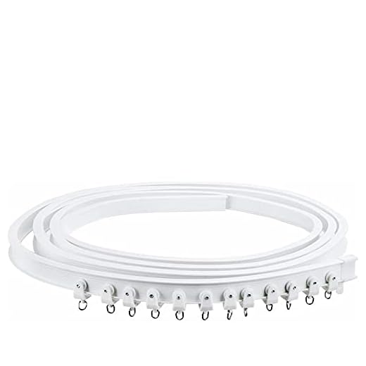 Gardinskena 2-6 meter flexibel skärbar böjbar gardinstång för böjda/raka fönster spårstång tillbehör (färg: B sida, längd: 4 meter)