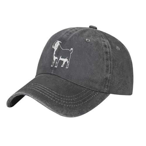 Boer Goats Silhouette Baseball Cap Cotton Cowboy Hat Fashionable for Man Woman Adjustable Deep Heather