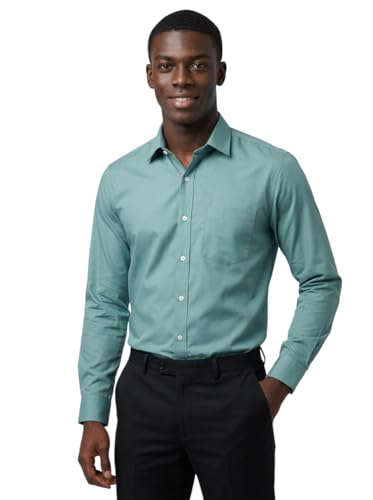 Image of INKAST Men's Cotton Blend Plain Formal Shirt | Full Sleeves Solid Shirts| Straight Regular Fit | Office and Regular Wear