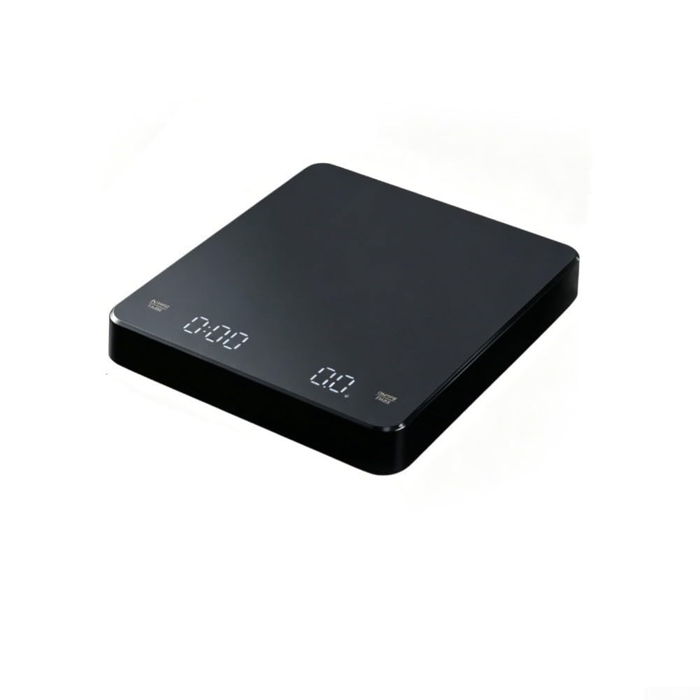 QOXEZY Báscula de café digital recargable con temporizador integrado, pesaje de precisión de 0,1 g, 3000 g, temporizador automático, soporta gramos onzas mililitros, para hornear cerveza (9)