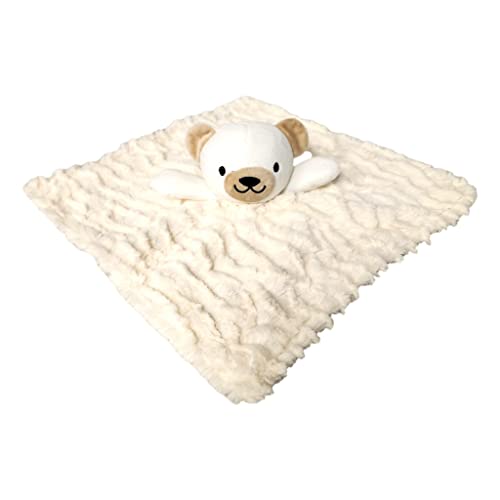 Sona G Designs Deluxe Personalized Baby Security Blanket Lovey And Swaddle Blanket Set With Custom Embroidered Name For Babies Boy And Girl (Beige Bear With Embroidered Name) #TOP1