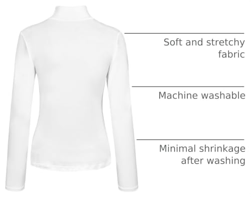 Image of Kindcall Womens Slim Fitted Mock Turtleneck Tops Long Sleeve Lightweight Base Layer Shirts