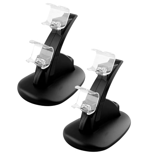 ifundom Base de Carga para Dos Mandos de Consola con Luz Led, Estación de Acoplamiento USB Portátil para Carga Rápida, Soporte Vertical Compacto para Juegos, Pack de 2 Unidades