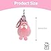 YOUNEEDFUL Fox Fur Sleeping Baby Keychain Cute Baby Doll Keychain With Knitted Hat,Bag Car Pendant Decor Luxury Gold Ring Accessory (Pink)
