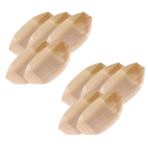 Platos de postre con forma de barco de madera 60 piezas
