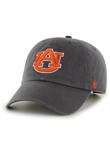 47 NCAA Unisex-Adult Clean Up Adjustable Hat Cap One Size (US, Alpha, One Size, Auburn Tigers - Charcoal)