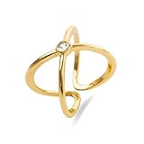 LUXENTER Anillo acabado en Oro 18K. Color Dorado. Ajustable. Joyas para Mujer - Modelo Rai