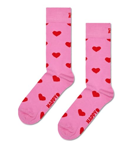 Happy Socks Calzini Heart Cotone Uomo Donna Rosa Rosso 36-40