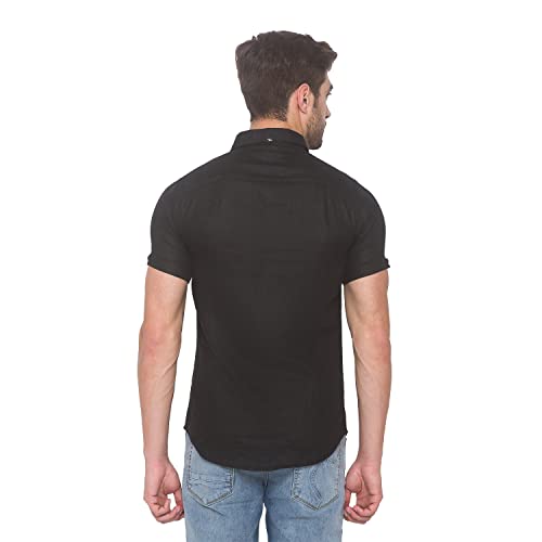 Image of Spykar Men's Solid Slim Shirt (MSH-01BB-045 Black M)