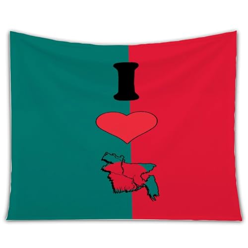 Tapiz de Bangladesh de mapa y bandera para decoración de pared abstracta moderna