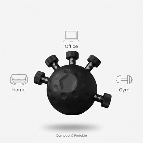 Image of Hand Grip Strengthener, Exercise Ball, Rubber and Silicone, Black, Round, for Finger, Wrist and Forearm Workout