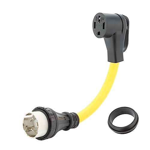 Nema SS 2-50P Male to 14-50R Female Adapter Cable,SS2-50P to 14-50R Heavy Duty 6AWG Marine Shore to Dryer Adapter Cable L=1.5FT