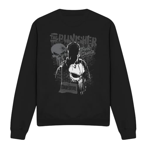 Cotton Soul Marvel Daredevil Born Again The Punisher Graffiti Unisex Sweatshirt, Black, X-Large