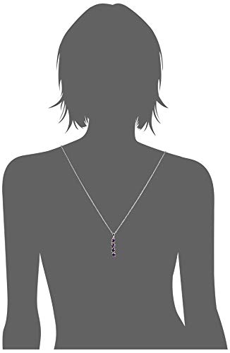 Amazon Essentials R3A6WF93FW Womens Sterling Silver Genuine African Amethyst Four Stone Pendant Necklace thumb #1