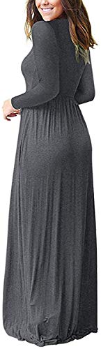 Image of AUSELILY Women's Classic Long Sleeve Dress Loose Plain Long Casual Maxi Dresses with Pockets 2026