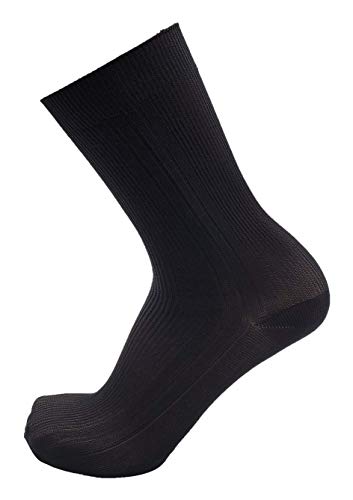 48 Pairs Mens Dress Socks Bulk Pack Nylon Comfort Soft Stretchy Crew Sock, Ribbed Stylish (Assorted (Black/Navy/Coffee)) #TOP3