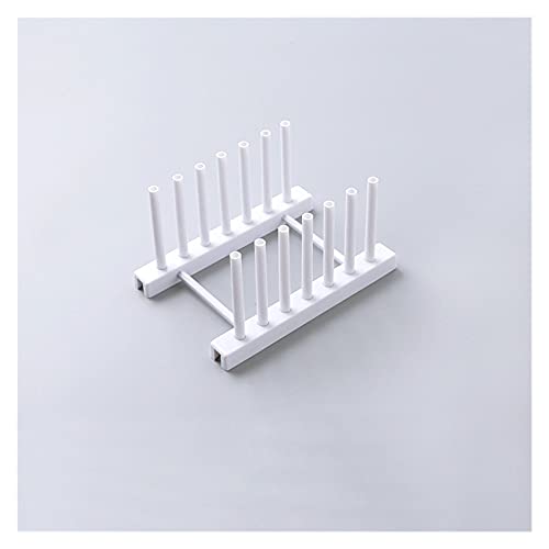 Estante de plástico para secar platos, escurridor de esponja para fregadero automático, estante de secado para estante Kichen, organizador de escurridor (blanco)