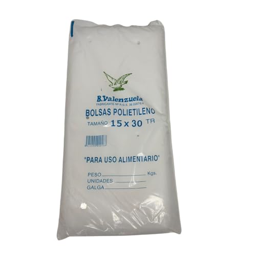 Comercial de envases Juan Guilabert – Bolsas de plastico transparente 32 x 40 cms. Paquete de 800 gramos (15x30)