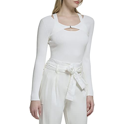 Calvin Klein womens Sweater Rib Wrap Longsleeve2